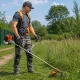 Reguliuojami dvigubi petnešos trimeriui ir krūmapjovei, oranžiniai