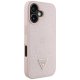 Guess Grained Hot Stamp Peony Triangle Logo MagSafe dėklas iPhone 16, rožinis