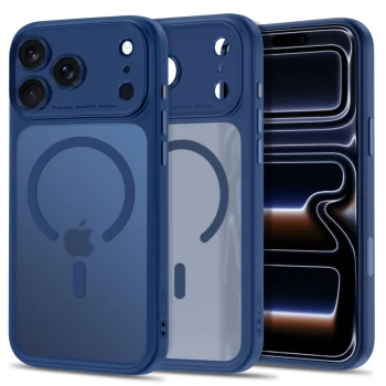 Tech-Protect MagPeak MagSafe CC dėklas telefonui iPhone 18 Pro / 17 Pro, Matte Navy Blue