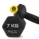 4Fizjo Classic Cast Iron Dumbbells, 2 x 7 kg, Black