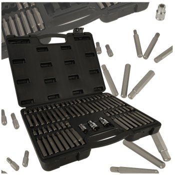 KAFUWELL 75-Piece Screwdriver Bit Set with Short & Long Hex Torx Bits in Case
