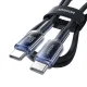 Laidas Joyroom S-A42 Crystal-Clear 60W USB-C į USB-C 1.2m, juodas