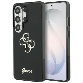 Guess IML Big Metal 4G Script dėklas skirtas Samsung Galaxy S26 Ultra, juodas