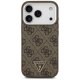 Guess MagSafe 4G PU odinis dėklas, skirtas iPhone 17 Pro, rudas