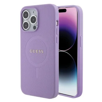 Guess iPhone 15 Pro Case Saffiano MagSafe, Purple
