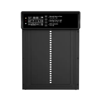 Automatinės solarinės vištidės durys su pulteliu Case 136772, juodos