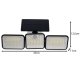 Izoxis 00024889 180 LED Solar Lamp with Motion and Dusk Sensor, Black