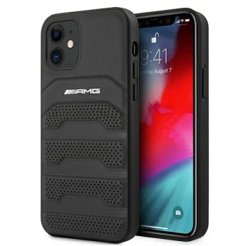 Dėklas „iPhone 12 mini“ telefonui „Mercedes-AMG Debossed Lines“, juodas