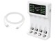 Maxday AA / AAA Battery Charger with LED Indicator + 4x AA Batteries, USB-C, White