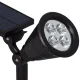 Soliarinis sodo LED prožektorius su smeigtuku 4 LED juodas