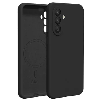 Silikoninis dėklas Etteri Silicone Mag, Samsung Galaxy A57 5G, juodas