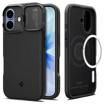 Spigen Optik Armor MagSafe dėklas iPhone 17 telefonui, juodas