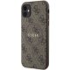 Guess dėklas iPhone 11 / XR su MagSafe, 4G Collection, ruda