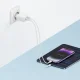 Cuktech A19 30W USB-A ir USB-C sieninis įkroviklis baltas
