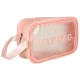 Transparent travel toiletry bag organizer, 3 pcs, pink