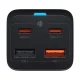 Baseus Quick Charger GaN3 Pro 2x USB + 2x Type C Portable Wall Charger Adapter 65W, Black