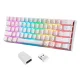 Belaidė mechaninė klaviatūra Motospeed SK62 White, Blue Switch