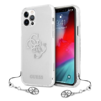 Guess 4G Charms dėklas iPhone 12 Pro Max, skaidrus