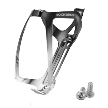 Rockbros RKL02 Aluminum Bike Bottle Cage - Black and Silver