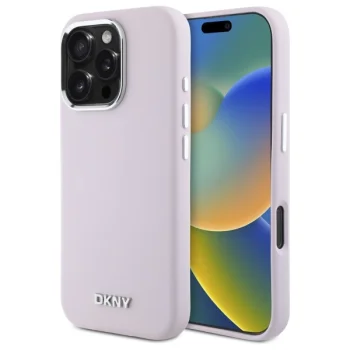 DKNY Liquid Silicone dėklas iPhone 16 Pro telefonui su MagSafe, rožinis