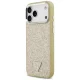Guess Glitter Triangle Logo MagSafe dėklas iPhone 17 Pro Max, auksinis