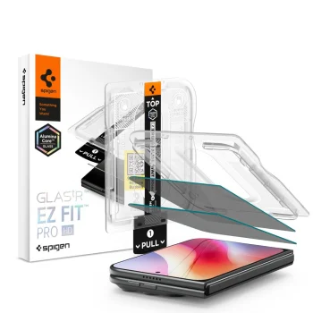 Apsauginis stiklas Spigen Glas.tR EZ Fit Pro HD Privacy, skirtas iPhone Duo, 2 vnt.