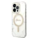 Guess Marble MagSafe dėklo ir įkroviklio rinkinys iPhone 14 Pro, baltas
