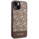 Guess iPhone 14 Plus dėklas GCube Stripes MagSafe, rudas