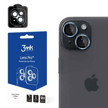 Kameros apsauginis stiklas 3mk Lens Protection Pro iPhone 15 Plus, mėlynas
