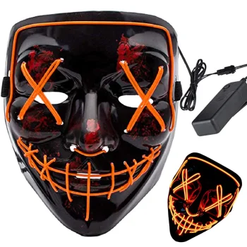 LED Light-Up Halloween / Party Mask Purge, Universal Size