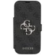 Guess Book 4G Metal Logo atverčiamasis dėklas iPhone 17 Pro, juodas