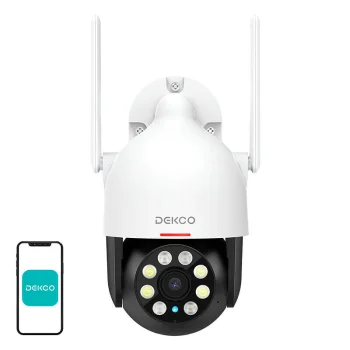 Dekco DC5L 2K QHD Outdoor Wi-Fi Security Camera, White