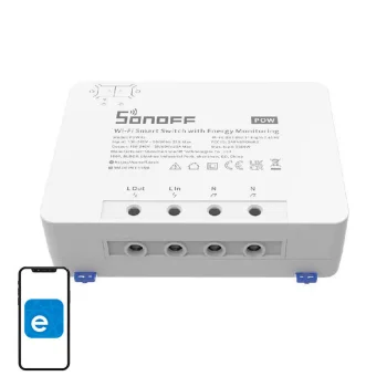 Išmanusis Wi-Fi jungiklis Sonoff POWR3 su elektros skaitikliu, 1 kanalas, 5500W