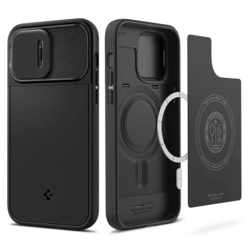 Spigen Optik Armor MagSafe dėklas telefonui iPhone 14 Pro Max, juodas