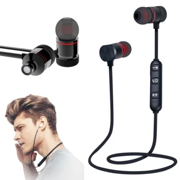 Belaidės sportinės „Bluetooth“ į ausis įstatomos ausinės, juodos