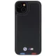 BMW dėklas iPhone 15 Plus telefonui Leather Stamp Tricolor, juodas