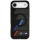 BMW M IML Metal Buttons Tricolor Lines MagSafe dėklas telefonui iPhone Air, juodas
