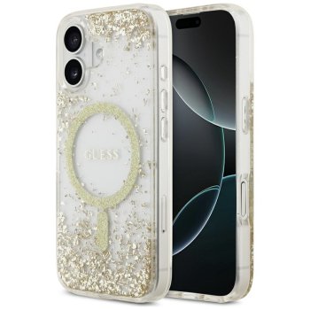 Guess iPhone 17 Case Resin Bottom Glitter MagSafe, Gold