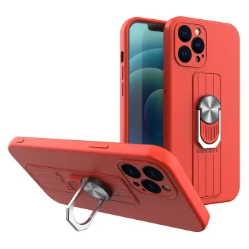 Ring Case Silicone Case with Stand for Samsung Galaxy A33 5G Red