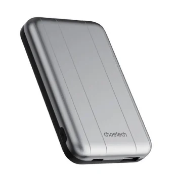 Choetech B655 Mini magnetinė išorinė baterija 5000mAh, sidabrinė
