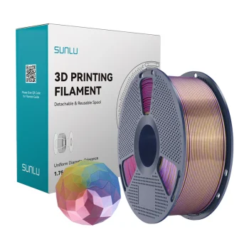 3D spausdintuvo plastikas Sunlu PLA+ Silk FC BPRG, 4 spalvų (mėlyna-violetinė-raudona-auksinė)