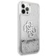 Guess iPhone 12 Pro Max dėklas 4G Big Liquid Glitter, sidabrinis
