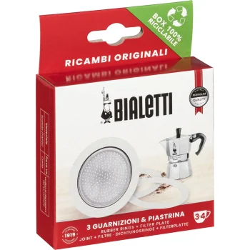 Bialetti tarpinės ir filtras 3-4 puodeliams (3 tarpinės + 1 filtras)