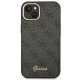Guess 4G Vintage Gold Logo dėklas iPhone 14 Plus telefonui, juodas