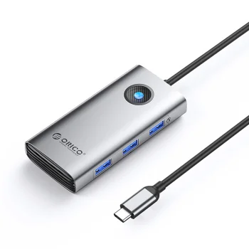 Orico PW11-6P 6-in-1 USB-C šakotuvas (3x USB-A, 1x USB-C, PD, HDMI), pilkas