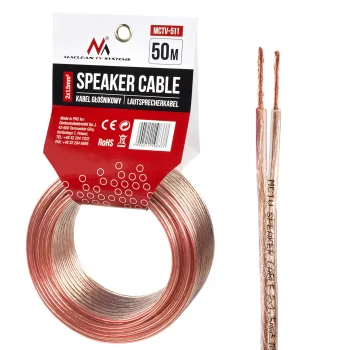 Maclean MCTV-511 garso kolonėlių laidas, 2x1.5mm², 50 m, skaidrus