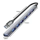 USB hub with 7 ports: 1x USB 3.2 Gen.1 + 6x USB 2.0, Izoxis 24374, grey