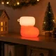 Silikoninė LED naktinė lemputė „Kalėdinė kojinė“, USB, raudona ir balta