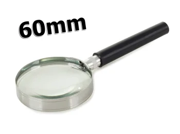 Classic Magnifying Glass with Metal Frame, 60mm, Silver/Black