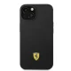 Ferrari Silicone Metal Logo MagSafe dėklas skirtas iPhone 14, juodas